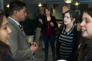 Networking events like this one help students make lasting connections with employers.